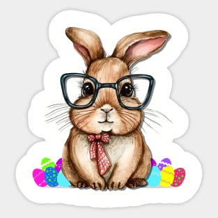 Easter Bunny with glasses Sticker